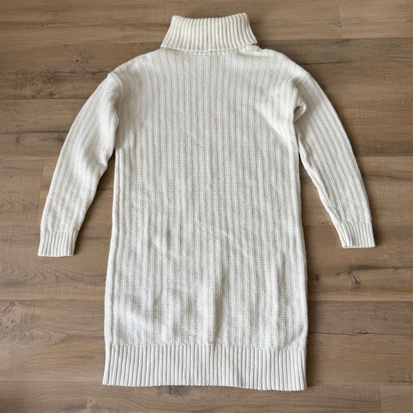 Banana Republic cream cotton wool ribbed turtleneck sweater dress – Medium - Picture 5 of 5